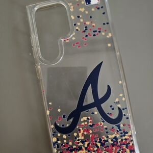 MLB Atlanta Braves Clear Confetti Phone Case - Navy, Red, Gold
